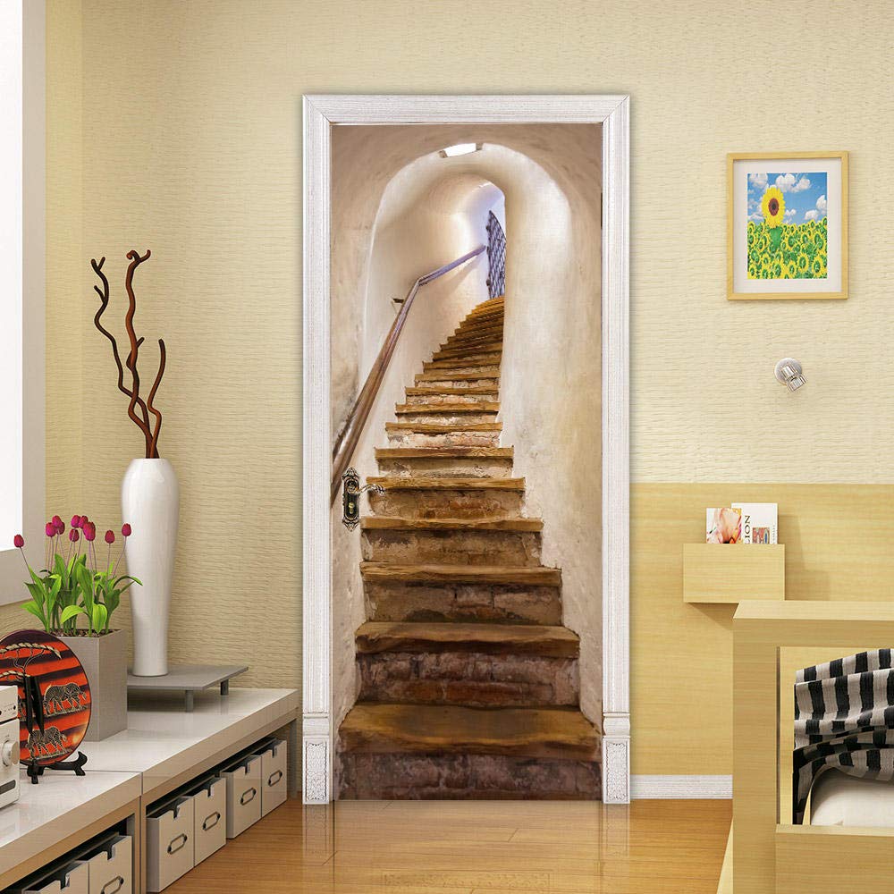 Adesivi Murali 3D Autoadesivi Per Porte – Effetto Artistico Rimovibile – 95x215 Cm – Decorazione Casa Camera Da Letto Soggiorno