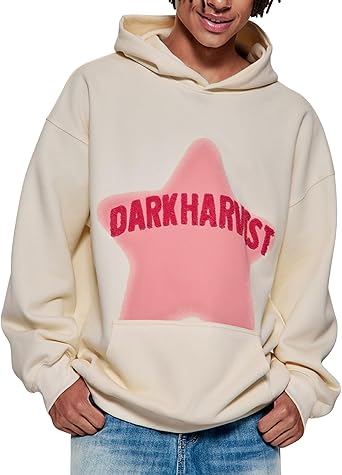 Vamtac Pink Star Hoodie Oversized Graphic Hoodies Unisex Y2K Long Sleeve Pocket Pullover Fall Hoodie 2025 Trendy Tops