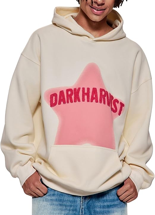 Vamtac Pink Star Hoodie Oversized Graphic Hoodies Unisex Y2K Long Sleeve Pocket Pullover Fall Hoodie 2025 Trendy Tops