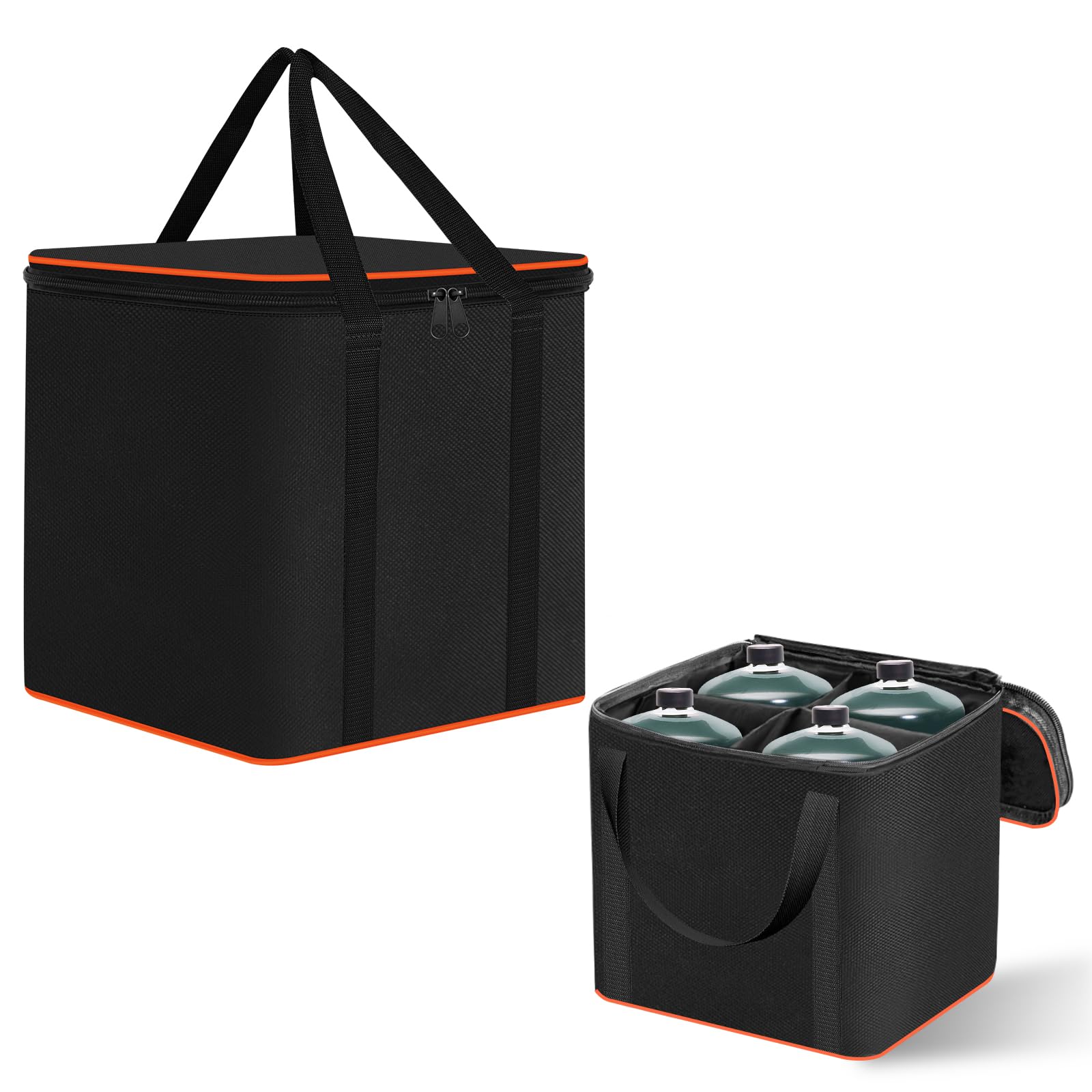 Mini-Kraftstoffzylinder-Aufbewahrungstasche, 4er-Pack, nachfüllbar, 0,5 kg, leere Propangas-Tankabdeckung, Gastank-Schutztasche, 600D-Oxford-Gewebe, Mini-Tankzubehör, für Camping, Kochen, Reisen,
