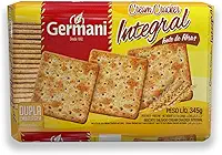 Biscoito Cream Cracker Integral Germani 345G, Biscoito Salgado Integral Cream Cracker, Amarelo, Levinho, Fininho e Crocante, Ingredientes Naturais Selecionados, Receita Caseira Desde 1892