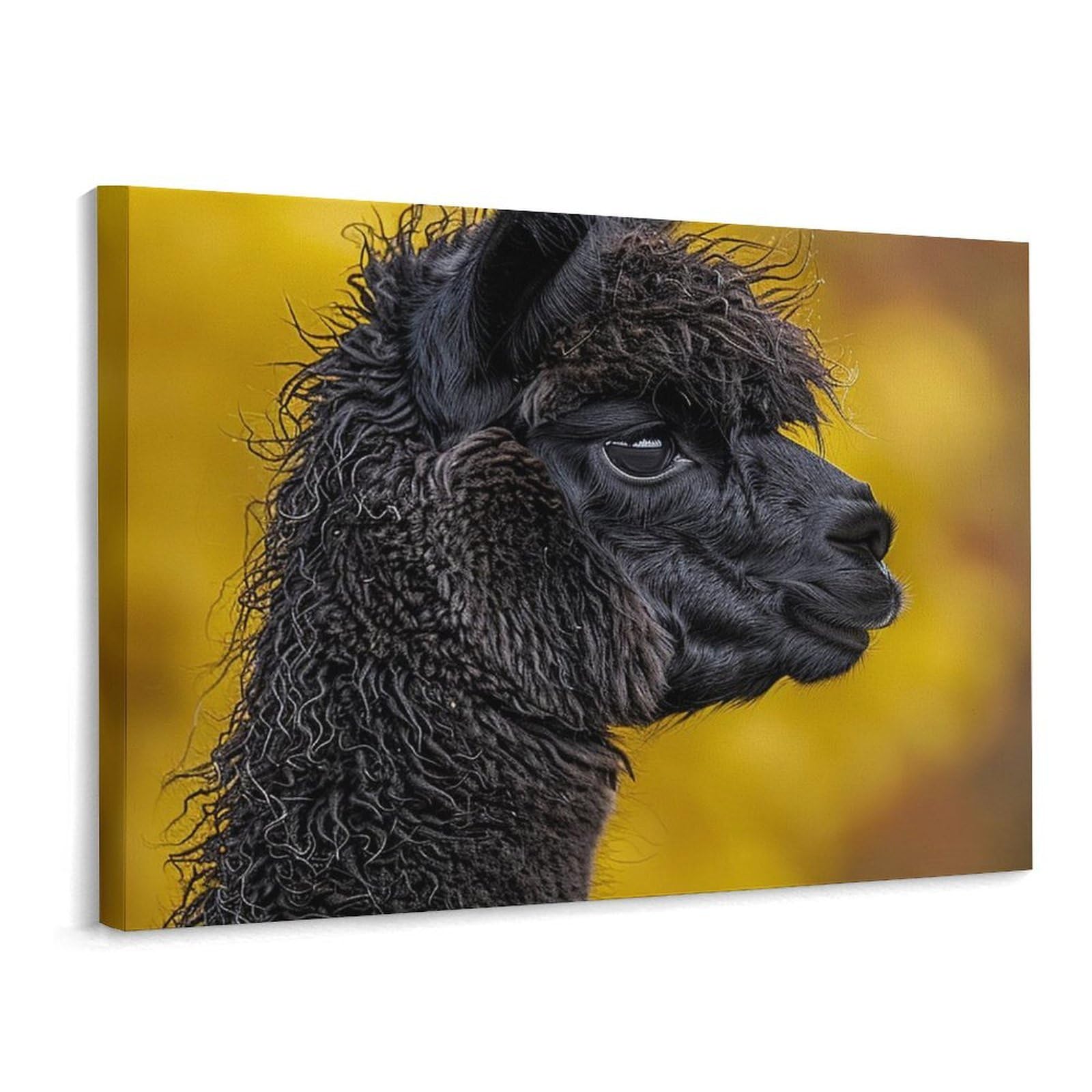 Canvas Wall Art for Living Room Prints Aesthetic Poster Canvas Paintings Prints Black Alpaca Photo Pictures ArtWork Office Wall Decor Modern Abstract Wall Art for Bedroom Home Decor 30x40 Cm