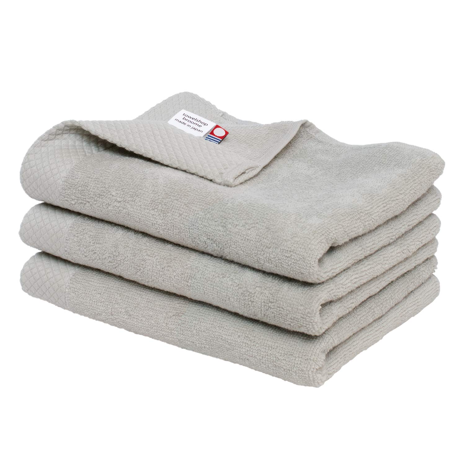 Bloom Imabari Face Towel Set of 3 Gray Hotel Type Cotton 13x33in Japan