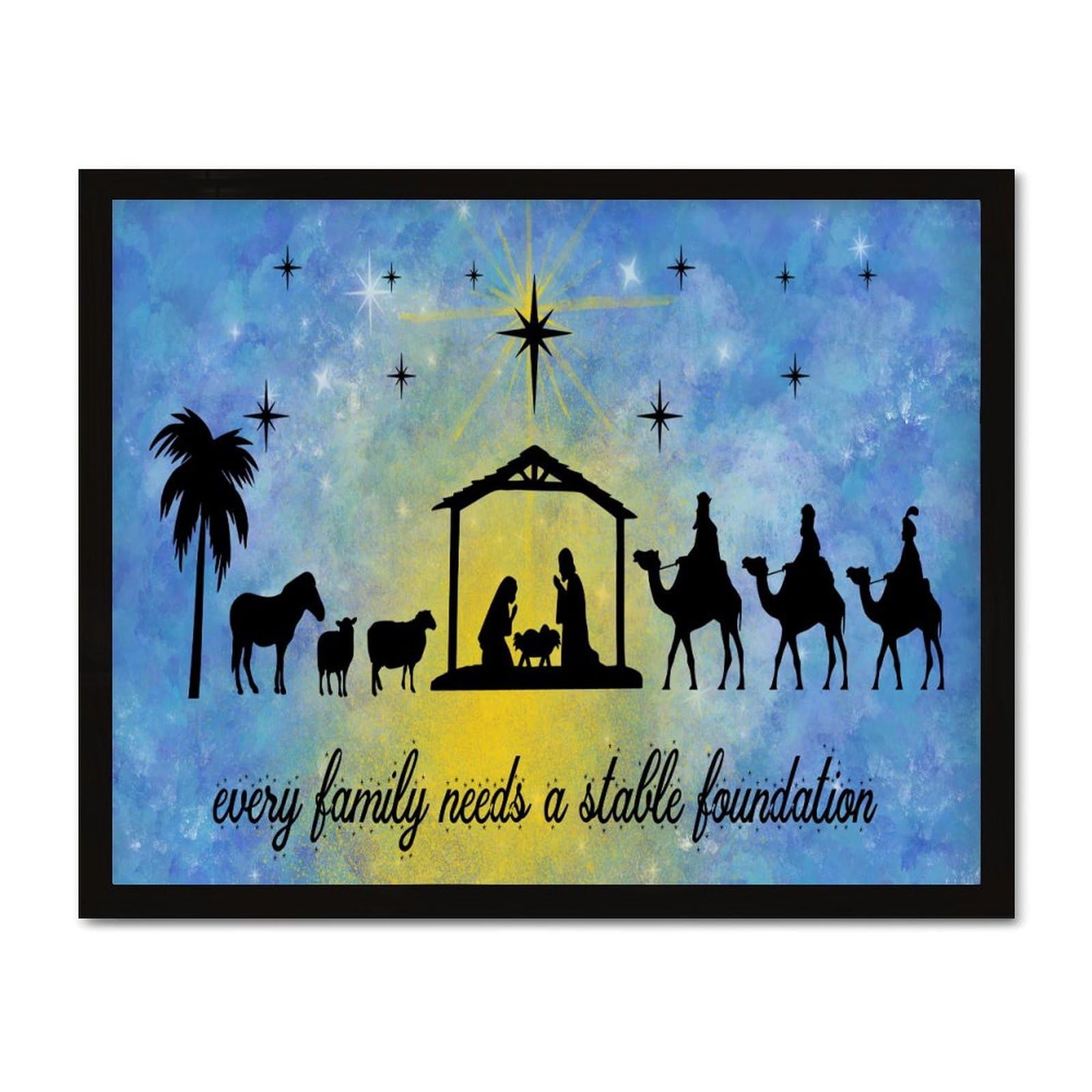 Panneau encadré en bois Merry Christmas plaque rétro décoration murale festive de 40,6 cm