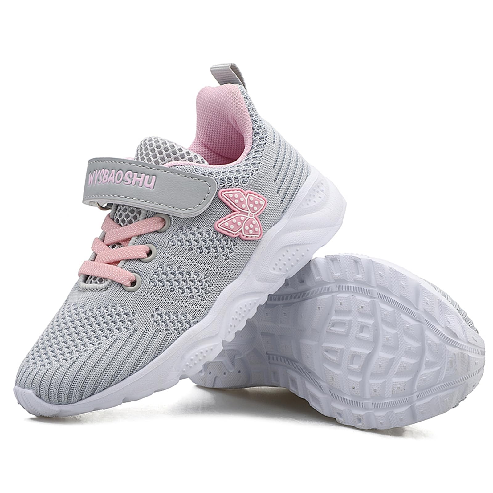 Turnschuhe Mädchen Baby Lauflernschuhe Hallenschuhe Kleinkind Mädchen Babysneakers Atmungsaktive Sportschuhe Laufschuhe Grundschulkind Leichte Grau 30 EU