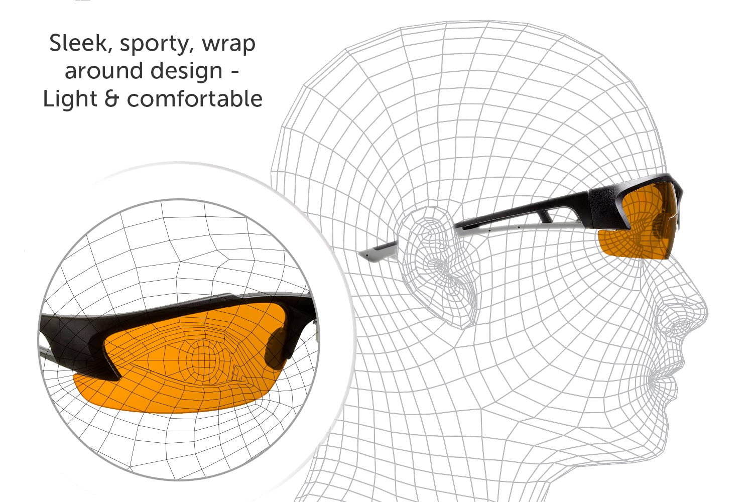 SafetyBlue Eye Relaxation Sleep Glasses| Perfect for Night Shift Workers| Lightweight & Stylish glasses| Improves Sleep, Prevents Eye Strain| Amber Blue Light Blocking Glasses for Screen Users