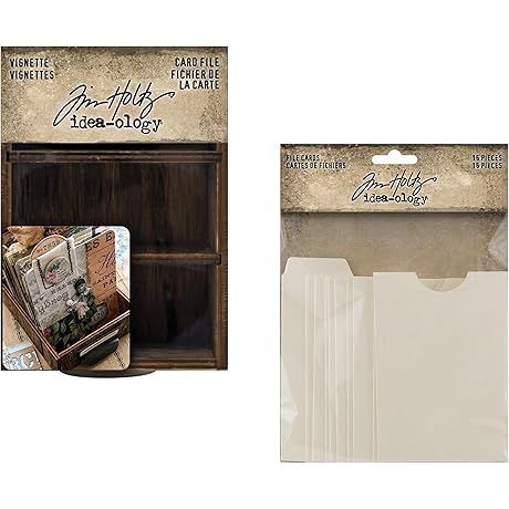 Tim Holtz Idea-Ology 2022 Vignette Card File and File Cards [Bundle of 2 Items]