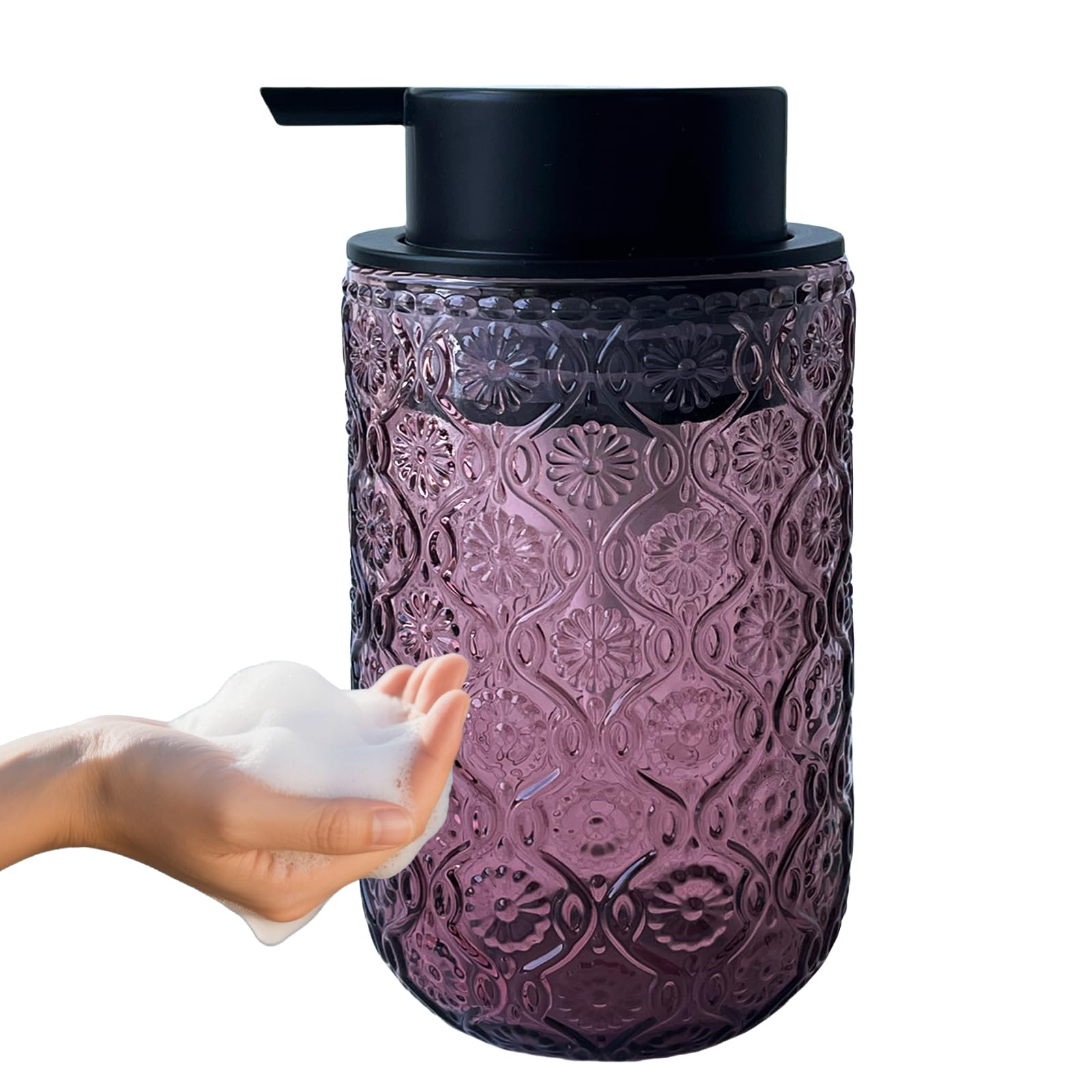 Distributeur de savon à pompe en mousse noire pour éviter le gaspillage