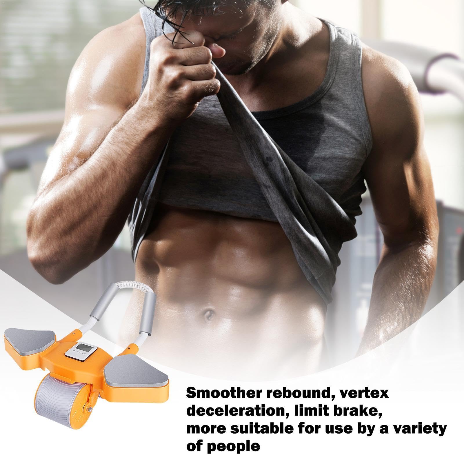 Ab Wheel Roller, rullo addominale con supporto per gomito | Fitness Roller Wheel Core Training - Ruota addominale per gli appassionati di fitness, impugnatura antiscivolo, comoda ruota addominale