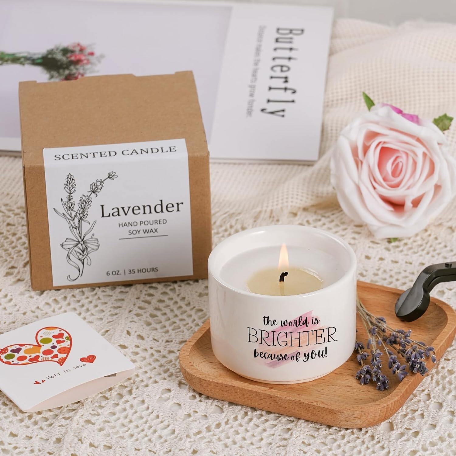 Friendship Gifts for Women - Inspirational Candles for Best Friend, Teachers, Mother, Nurses, Coworkers - Appreciation & Thank You Gifts, 6Oz Lavender Candles - Image 3