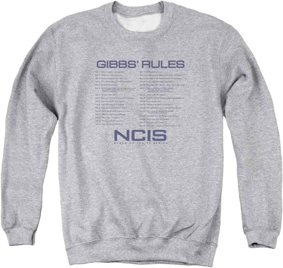 NCIS Gibbs Rules Unisex Adult Crewneck Sweatshirt for Men and Women