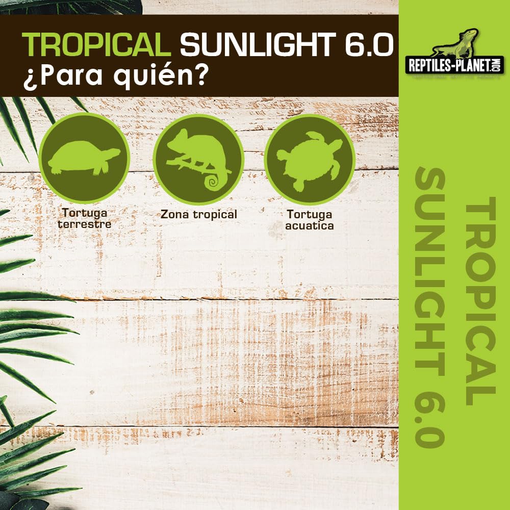 Reptiles-Planet Tubo Fluorescente de Luz Solar Tropical T5 6.0, 8W, 29cm Longitud, 16mm Diámetro