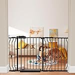 HOOEN 30 Tall Extra Wide Baby Gate for Doorways Stairs 53 to 57.5 Inch Large Long Wide Pressure Mounted Pet Dog Gate Walk Through Child Safety Gate with Extension Kit