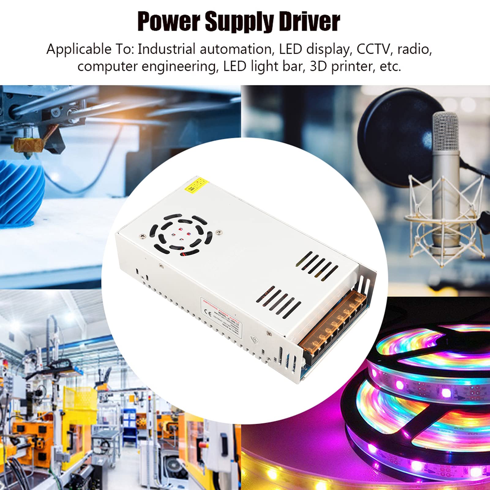Adaptateur Secteur DC 12V 600W 50A Aluminium