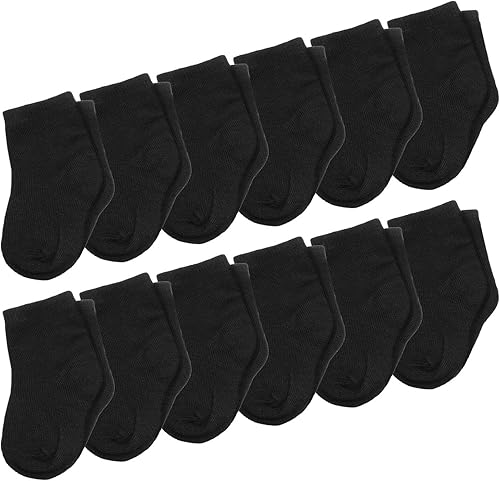 Falari Paquete de 12 calcetines recién nacidos para bebés y niñas de 0 a 6 meses