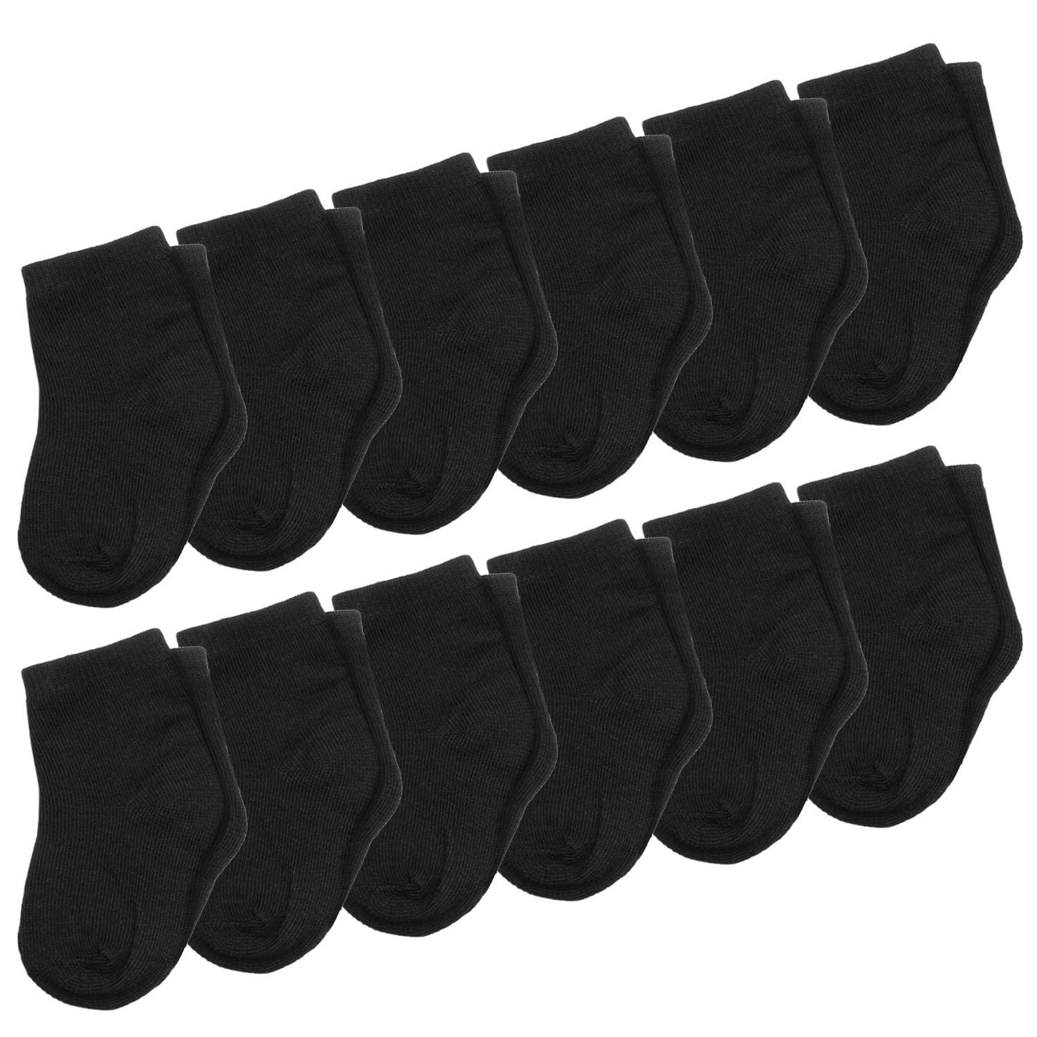 12-Pack or 24-Pack Infant Baby Boy Girl Socks 2-6 Month