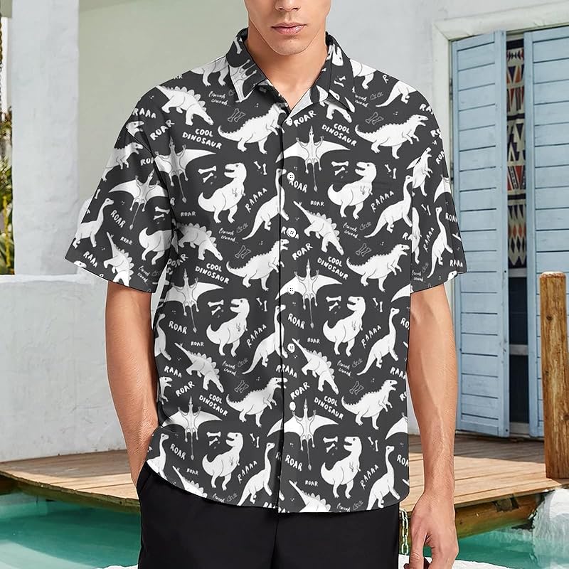 服 ファッション小物 ディズニーコレクション アロハシャツ メンズ 恐竜 半袖 夏 かっこいい ハワイアン ビーチシャツ ビジネス プリントシャツ トップス ボタンダウン ポロシャツ Tシャツ カジュアル ファッション 日焼け止め 快適 速乾 吸汗 通気性 軽量 S 3xl