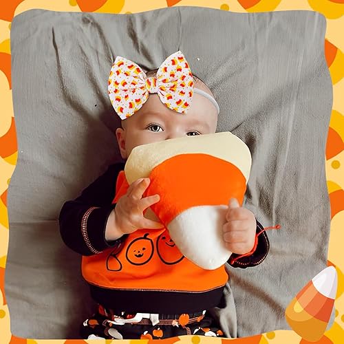 Miniatura 2 de YanJie Diademas de Halloween para bebés y niñas, diademas de pelo de calabaza con lazos, hechas a mano, dulces de Halloween, accesorios para el