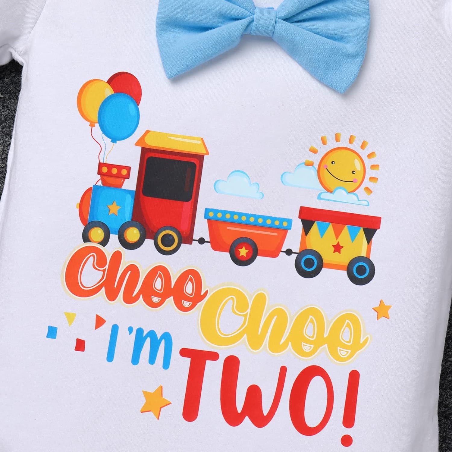 Miniatura 6 de IBTOM CASTLE Traje de primer cumpleaños para bebé niño, mameluco de animales del bosque de la selva y florecedores y tirantes, 3 piezas, ropa de