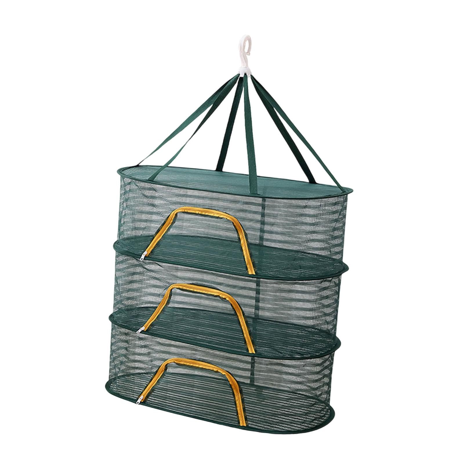 Séchoir à légumes pliable en filet à 3 couches pour herbes aromatiques
