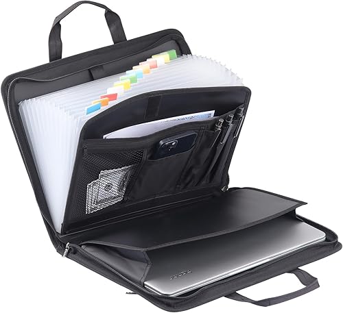 Organizador de archivos de acordeón, organizador de documentos importantes de 13 bolsillos, carpeta de archivos expandible con cremallera y