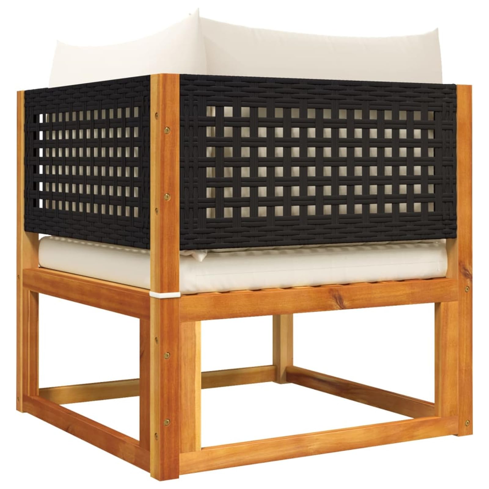 Gecheer Sofás esquineros de jardín, exterior, par, terraza, salón de jardín, salón de exterior, con cojines de 2 unidades, madera maciza de acacia R3070