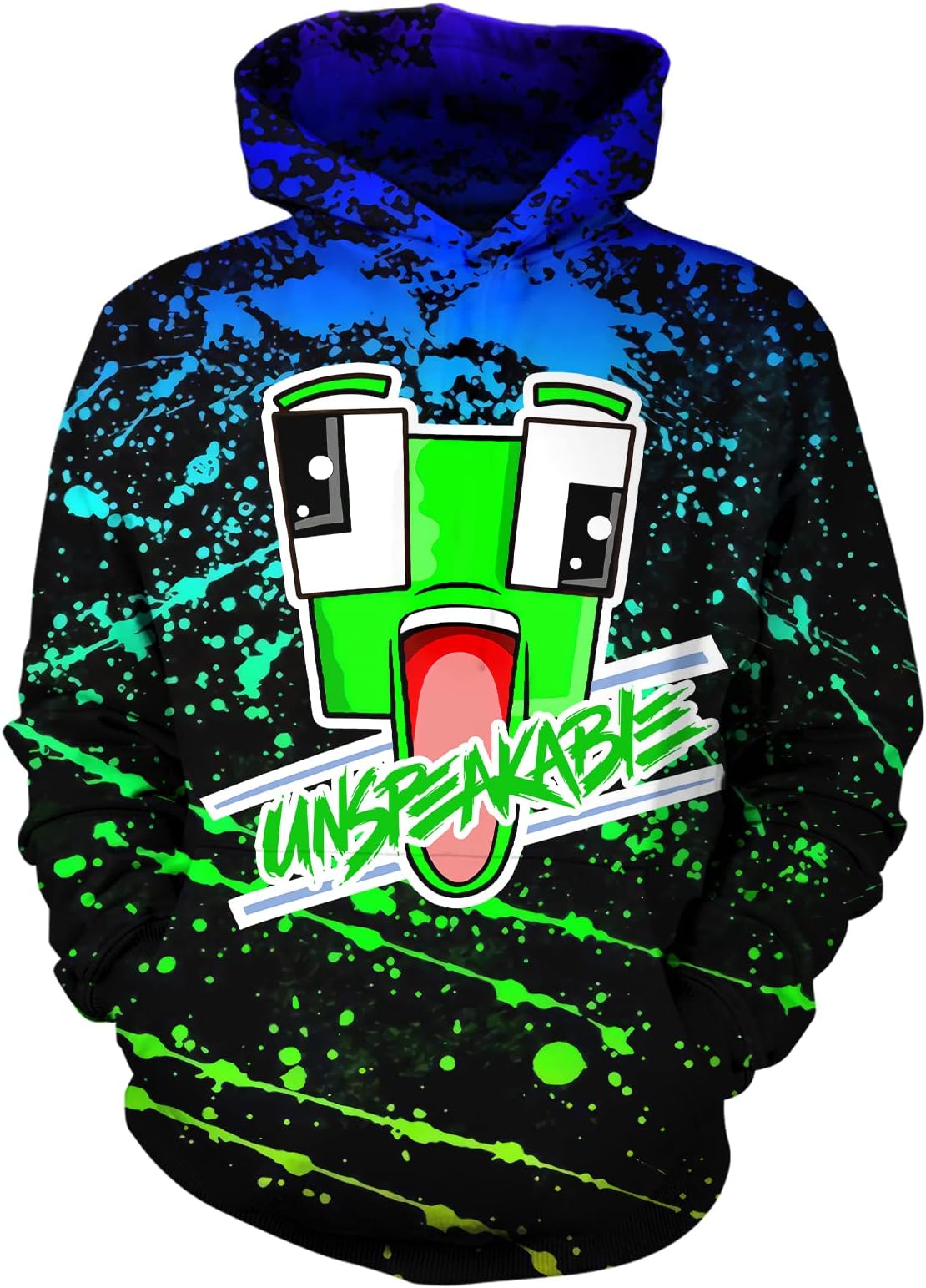 Boys and Girls 3D Printing Game Hoodie, Teen Fashion Pullover Sweatshirt T1-7-8 Years (S)