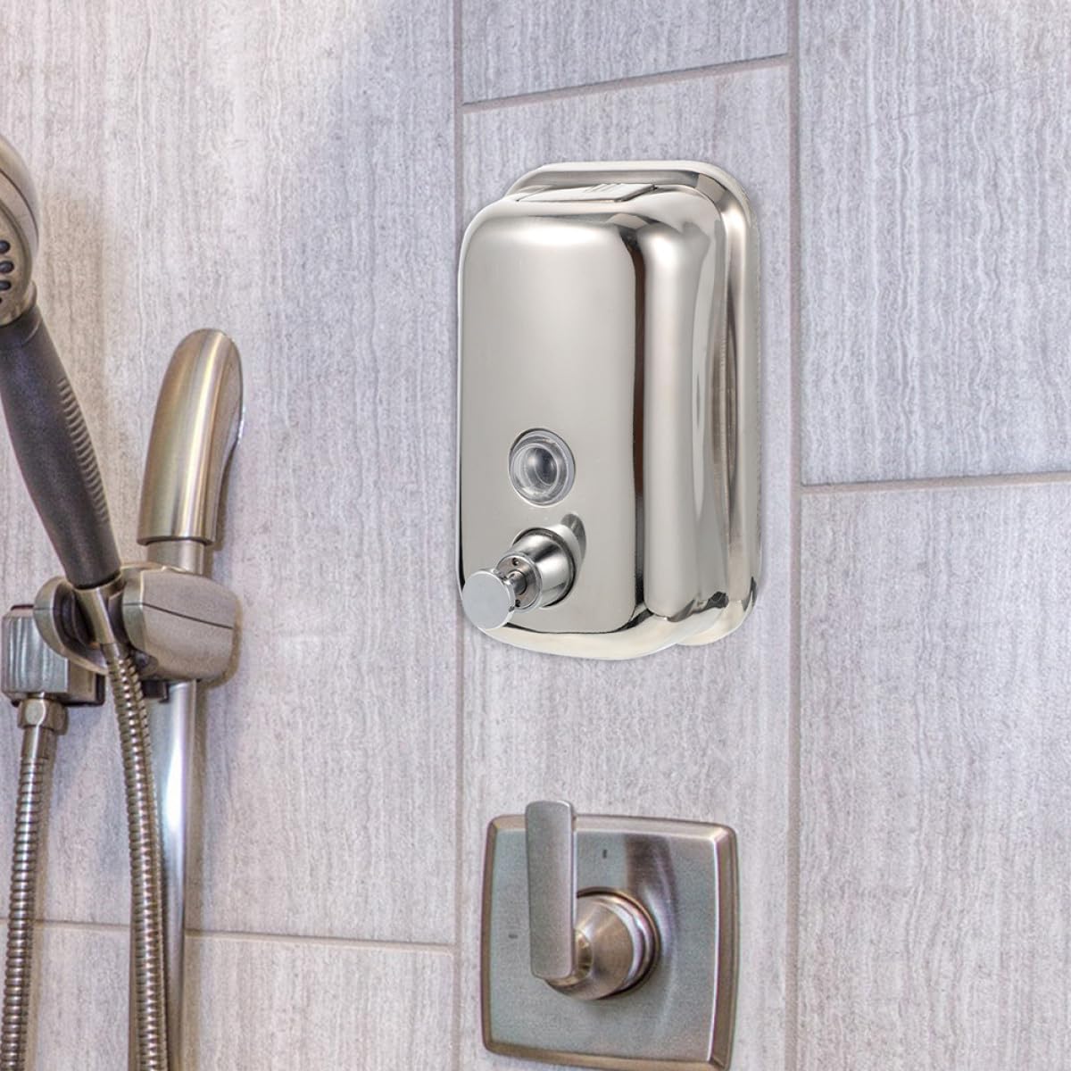 Gadpiparty Dispensador de Jabón Manual Diseño Moderno de Acero Inoxidable Capacidad 1000 Ml y Portátil para Baño y Cocina Adecuado para Uso Diario