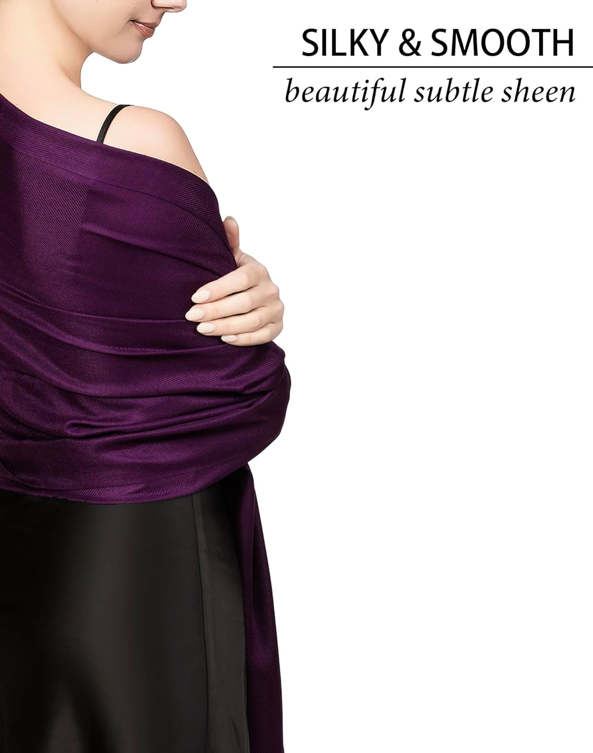 Achillea Soft Silky Pashmina Scarf for Women – Shawl Wrap for Evening Dresses, Bridesmaids, Weddings & Everyday Wear - Image 3