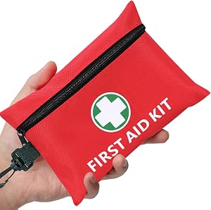 Mini First Aid Kit - 147 Piece Small First Aid Kit,with Rotatable Buckle Ideal for Cars, Schools, Sports, Homes, Travel, Camping, Hiking