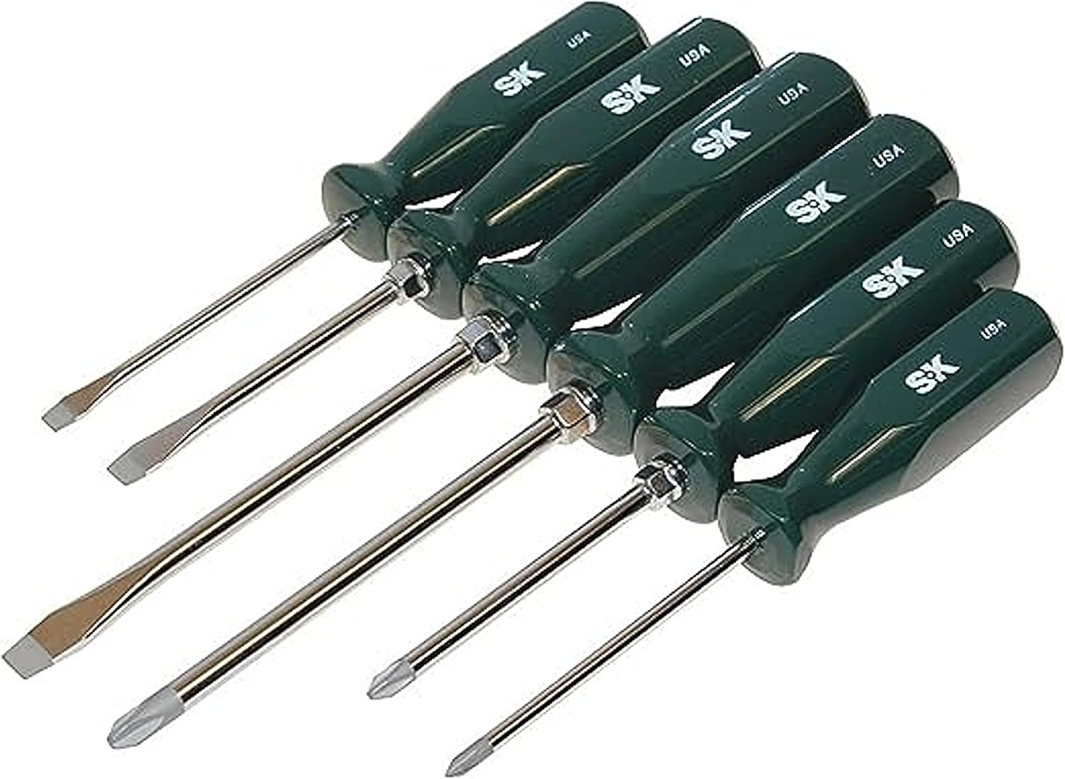 SK Tools USA 6 Piece, Automotive, SureGrip® Combination Screwdriver Set