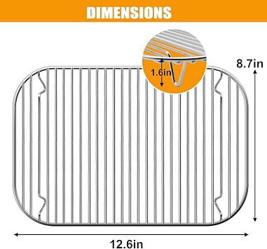 Stainless Steel Stand, 12.6×8.7 IN Indoor Outdoor Flex Flame Combi Accessories Grill Stand for Ninja Woodfire OG701 OG751 and other Wood fire Electric Air Fryer, Dishwasher Safe
