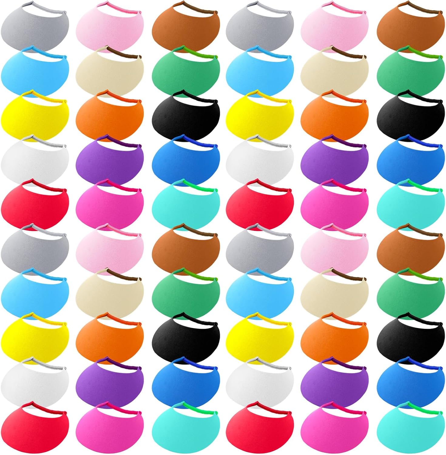 Yahenda Foam Visors for Kids Bulk with Coil Bands Craft Visors Colorful Sun Summer Hats Party Supplies for Boys Girls