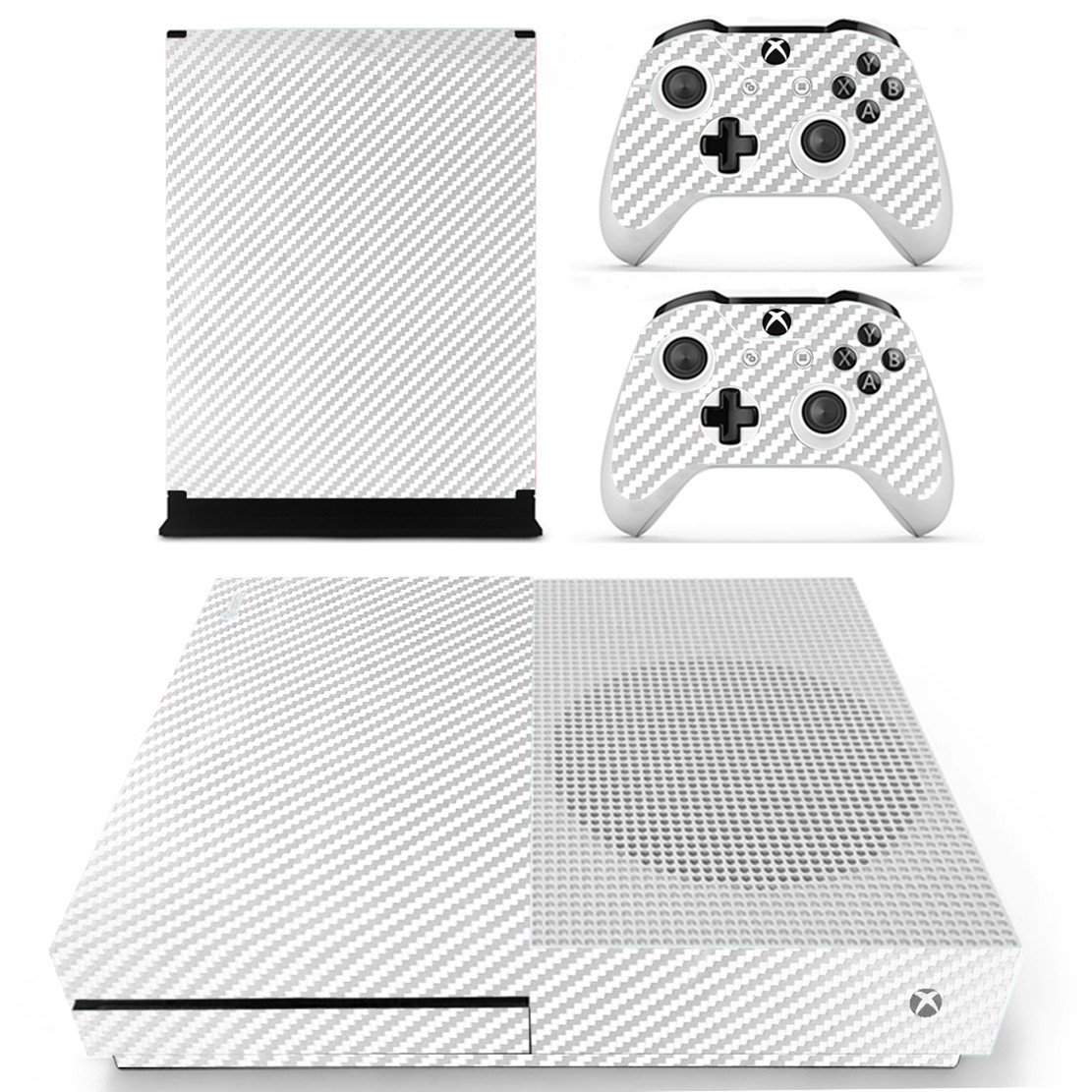 DOTBUY Vinyl Decal Full Body Skin Sticker For Microsoft Xbox One S Console And 2 Controllers And Kinect 2.0 (Carbon Fiber Black) — view 16