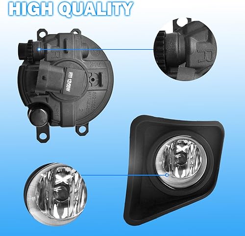 Miniatura 8 de Luces antiniebla para parachoques de conducción para Toyota Tundra 2014-2021 con bombillas halógenas H11 12V 55W e interruptor y kit de cableado