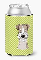 Vista 125 de Caroline's Treasures BB1293LITERK Tablero de ajedrez verde lima Weimaraner Botella de vino Hugger Funda Enfriadora Abrazador Lavable a Máquina