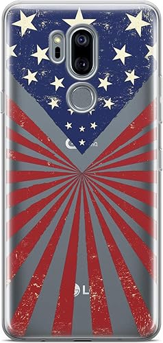 Miniatura 4 de Mertak Clear Phone Case Compatible with LG Stylo 6 5 4 K61 K51S K41S K30 K20 Q70 Q60 Retro TPU Grunge American Patriotic Cover Flag Flexible