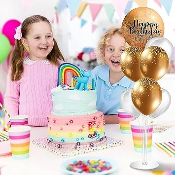 2 Sets Balloon Stand Kits, Reusable Balloon Sticks Holder with Base for Table, Decorations for Party Birthday Wedding Baby Shower Gender Reveal Graduation