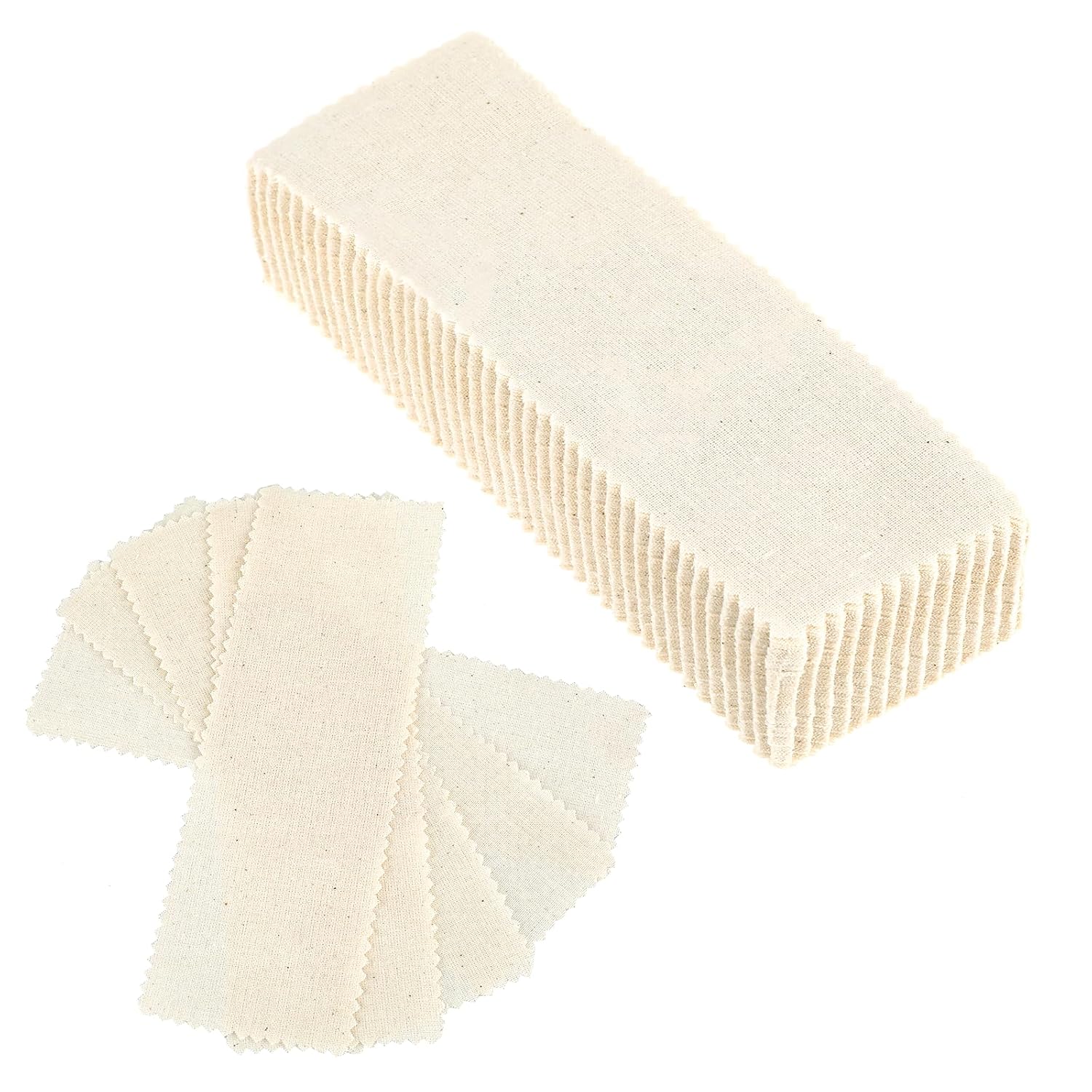 KALIONE 100 Pieces Natural Muslin Strips for Waxing