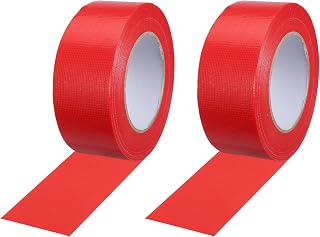PATIKIL Pickleball Court Tape 2 in x 55 Yard (164 Ft), 2 Pack Waterproof Outdoor Court Line Tape Floor Marking Tool Matte for Gym Driveway Backyard, Red