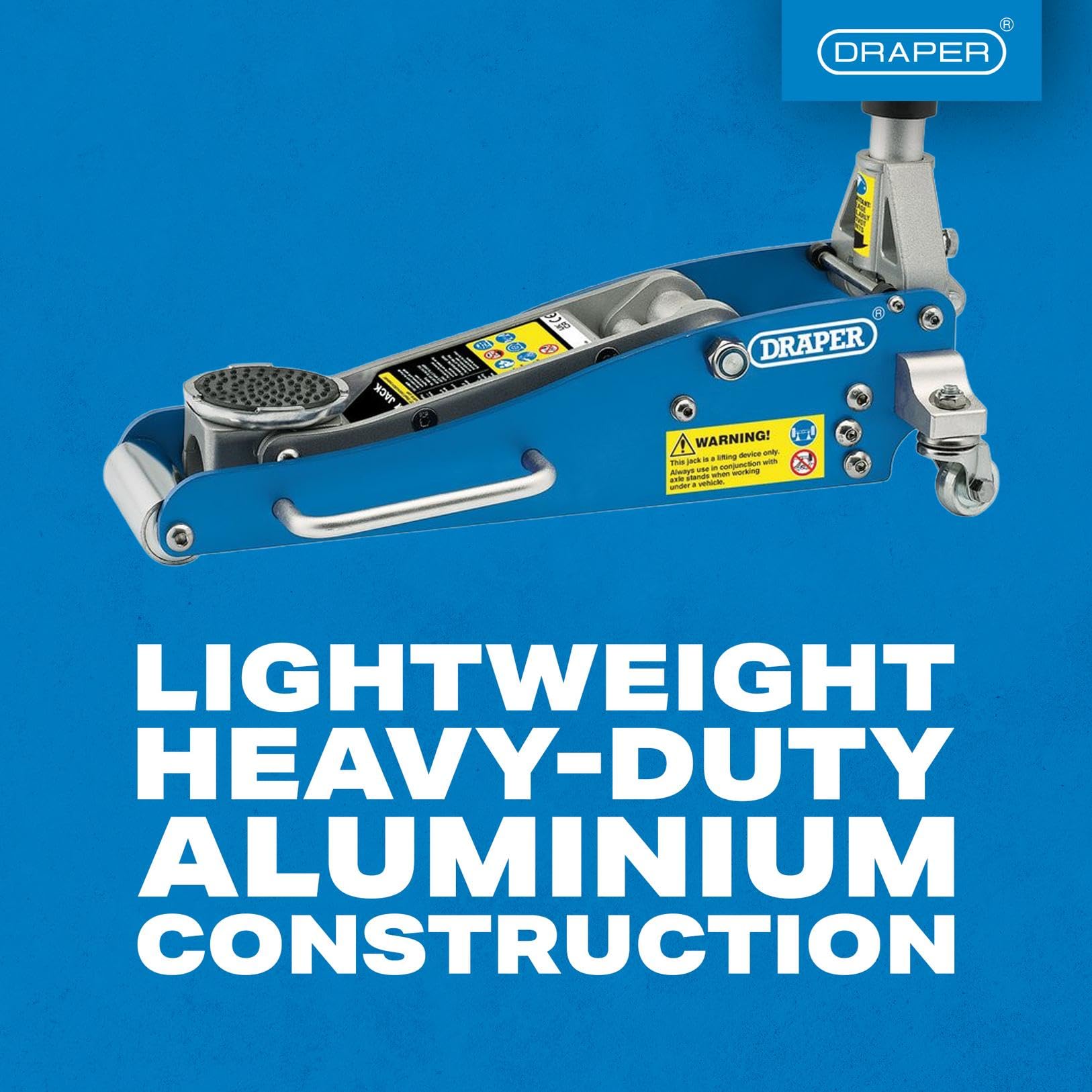 Draper Cric en Aluminium 31242, 1,25 t, Bleu