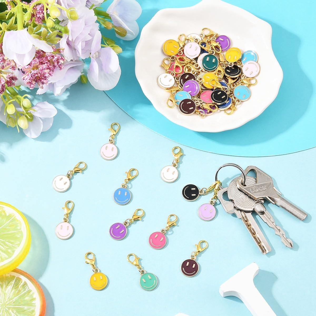 Alloy Enamel Charms with Lobster Clasps, Decorative Pendants for Gift Wrapping, Zipper Pulls, Keychains, Bags Decoration image 4