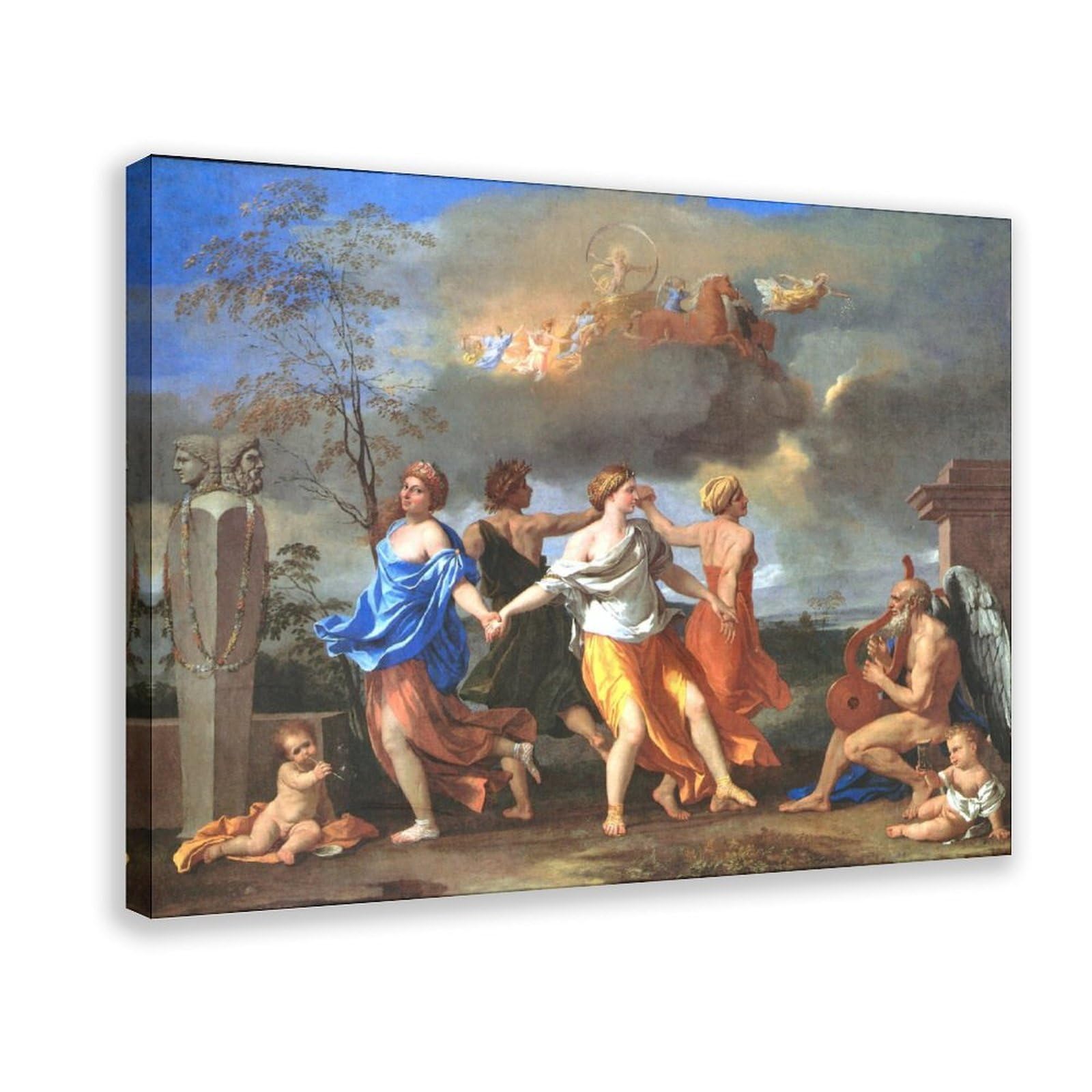 WCYB Dance to The Music of Time BY Nicolas Poussin Posters Prints Canvas Deco Paintings Wall Art Frame 12" L X 18" W