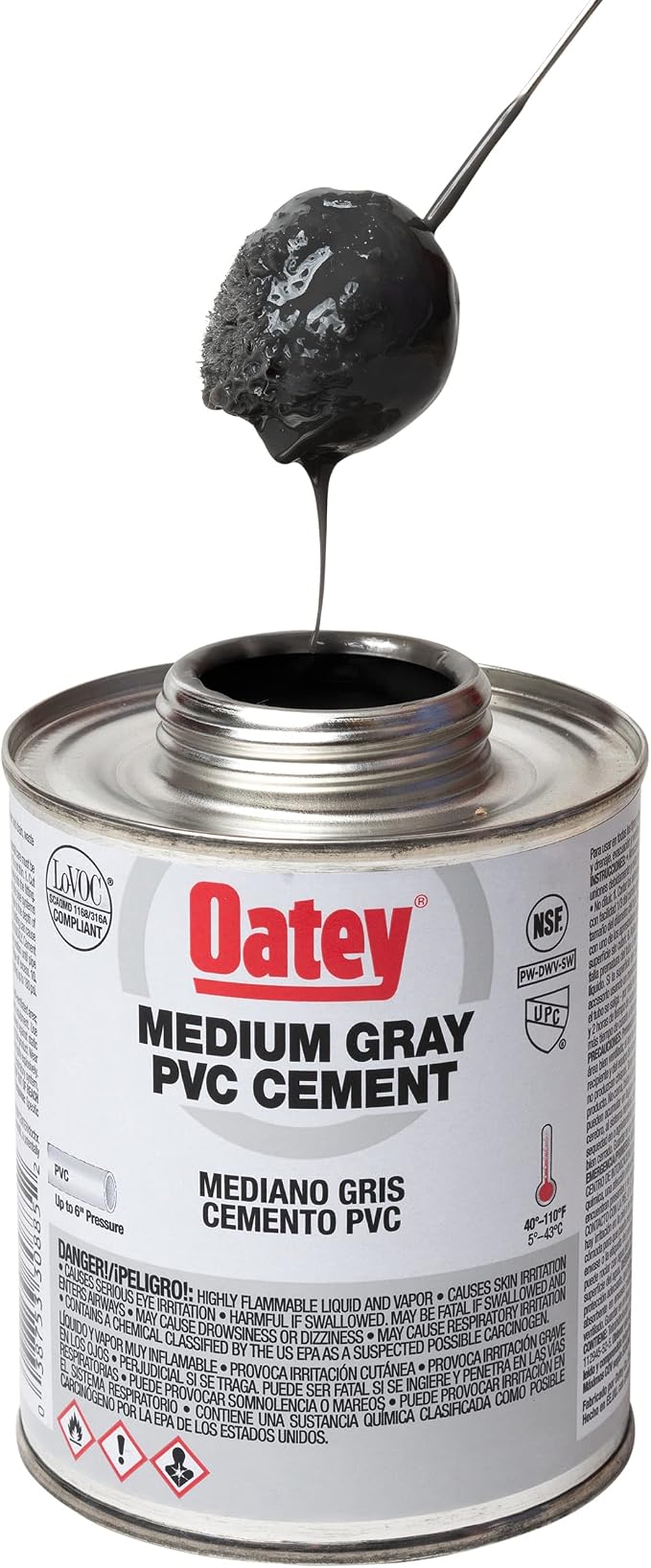 Cemento PVC Oatey 30885 Gris 16 oz miniatura 2