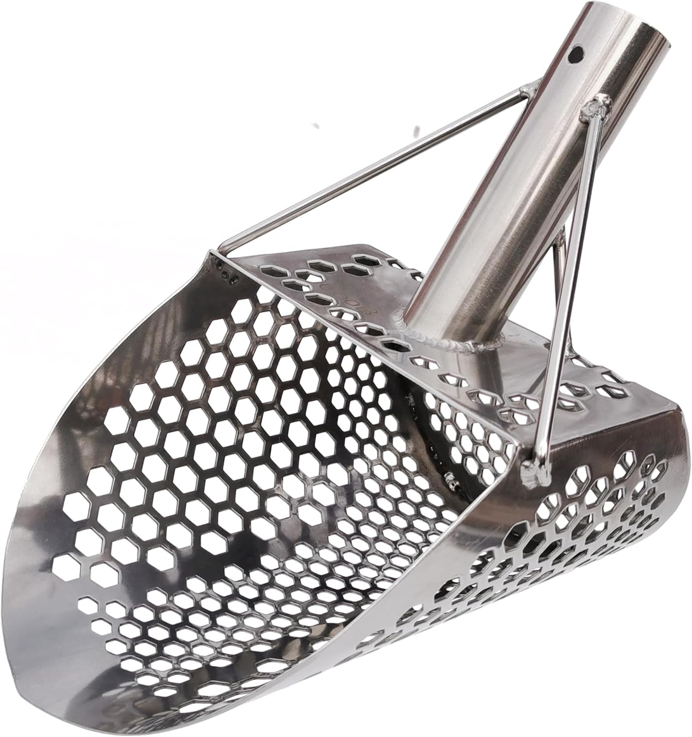 Sand Scoop Shovel Metal Detector Monstrik V1, Sand Scoops Treasure Detecting, Metal Detector Hunting Tool, Stainless Steel, Mixed Hexahedron Holes