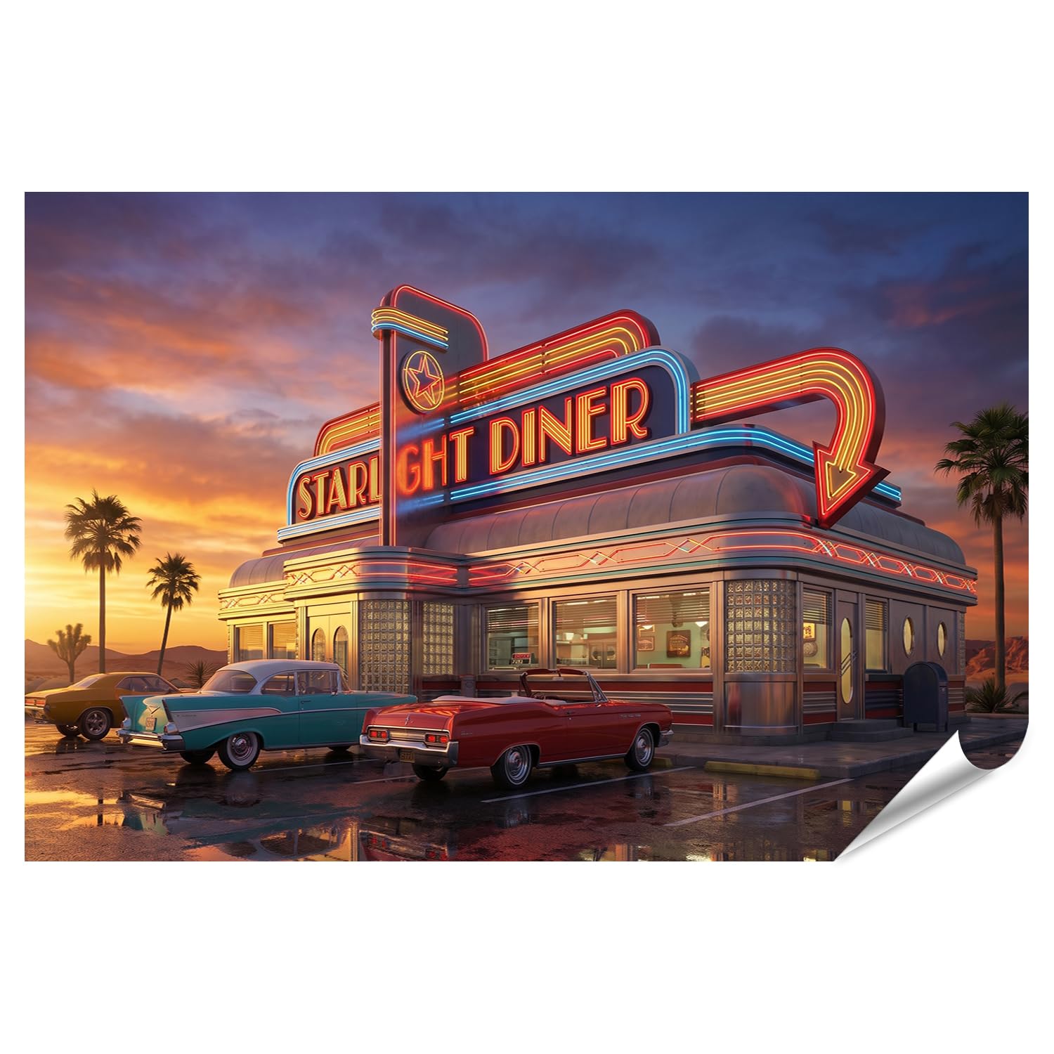 islandburner Póster de alta calidad con encanto retro, decoración para el salón o para los amantes de la nostalgia, formato grande