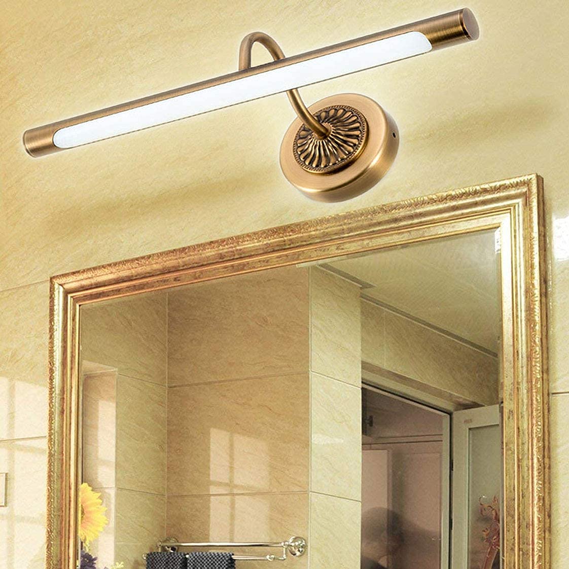 LED Retro Wall Sconce Mirror Light, Bathroom Mirror LED Picture Light For Bedroom, Hotel Restaurant Bedside Reading Lamps Fixtures Lights,Brown,10W/55.5CM (Brown 10W/55.5CM) The New - View #9