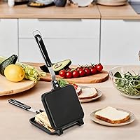 Vista 7 de Máquina de sándwiches calientes, tostadora de sándwich a la parrilla para panqueques pequeños, sartén antiadherente de doble cara, sartén