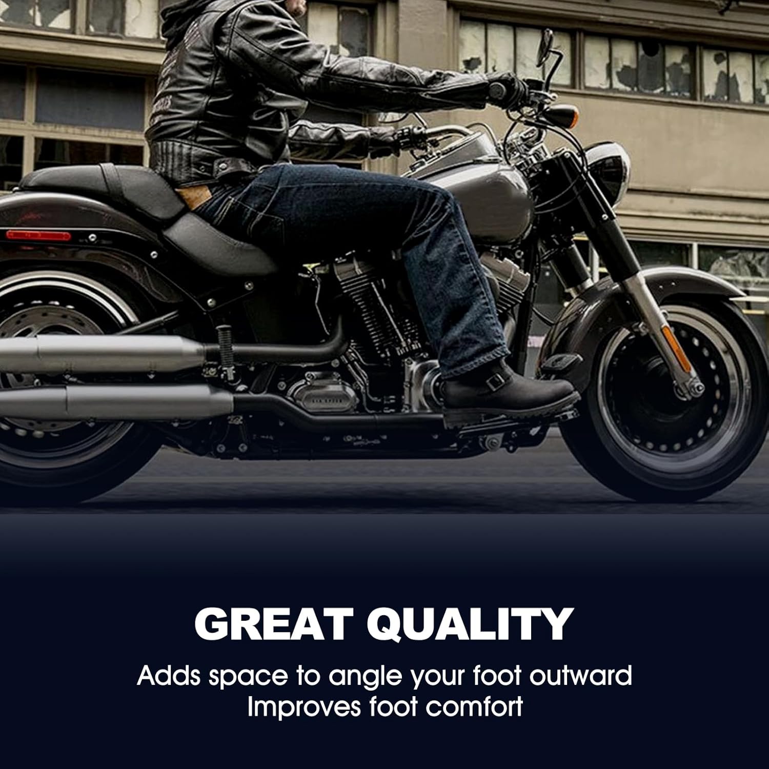 Aluminum Front Rider Floorboards Foot Pegs Compatible with Indian Sixty Bobber 2015‑2021, Motorcycle Rider Floorboards, Indian Accessories, Driver Foot Pegs with Grip (black)