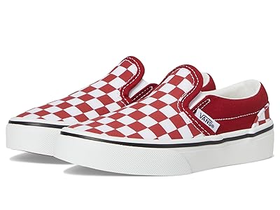 Vans Kids Classic Slip-On (Little Kid) Kids Shoes Checkerboard Chili Pepper : 3 Little Kid M, Canvas